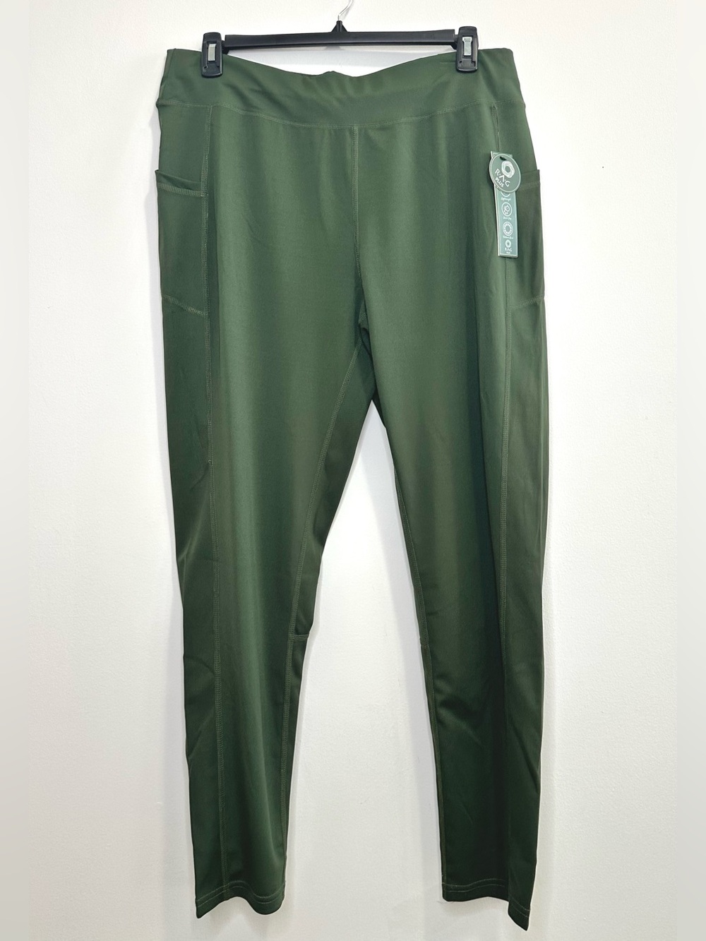 Olive Green RAG 28” Active Leggings with Side Pockets Sz 3X NWT